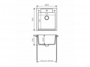 Мойка гранитная Argo-460 Бежевый 27 в Миньяре - minyar.mebel74.com | фото 2