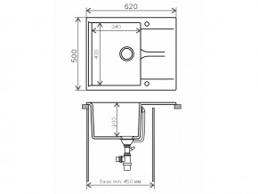 Мойка гранитная Gals-620 Бежевый 27 в Миньяре - minyar.mebel74.com | фото 2