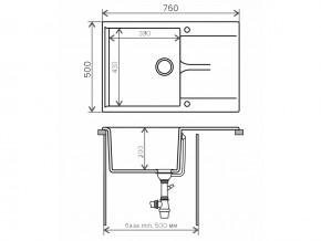 Мойка гранитная Gals-760 Бежевый 27 в Миньяре - minyar.mebel74.com | фото 2