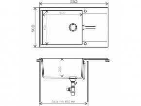 Мойка гранитная Gals-862 Бежевый 27 в Миньяре - minyar.mebel74.com | фото 2