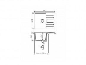 Мойка кварцевая Tolero Loft TL-650 Черный 911 в Миньяре - minyar.mebel74.com | фото 2