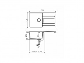 Мойка кварцевая Tolero Loft TL-750 Бежевый 101 в Миньяре - minyar.mebel74.com | фото 2