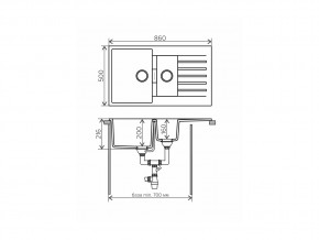 Мойка кварцевая Tolero Loft TL-860 Бежевый 101 в Миньяре - minyar.mebel74.com | фото 2