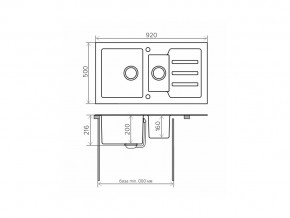 Мойка с керамическим стеклом Tolero TG-920k черное стекло в Миньяре - minyar.mebel74.com | фото 2