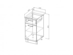 НЯ 40 Модуль нижний Без Столешницы 1 ящик/дверка МНЯ 40 в Миньяре - minyar.mebel74.com | фото