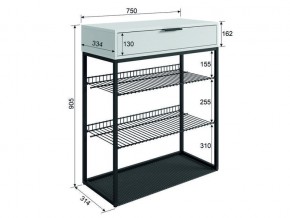 Обувница Краш черный муар/белое дерево в Миньяре - minyar.mebel74.com | фото 7