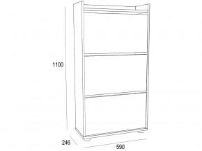 Обувница MODUL 3-х секционная Бетон серый в Миньяре - minyar.mebel74.com | фото 2