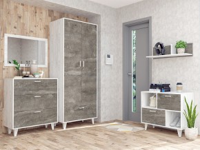 Прихожая Эго бетон светлый/камень темный в Миньяре - minyar.mebel74.com | фото 3