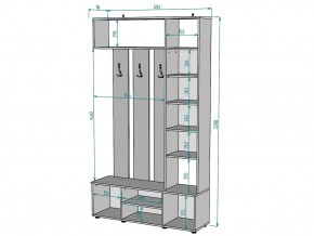 Прихожая с зеркалом V19_M в Миньяре - minyar.mebel74.com | фото 3