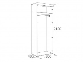 Шкаф 2-х дверный для одежды Ольга 19 в Миньяре - minyar.mebel74.com | фото 2