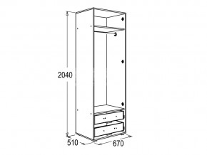 Шкаф 2-х дверный для одежды Омега 16 в Миньяре - minyar.mebel74.com | фото 2