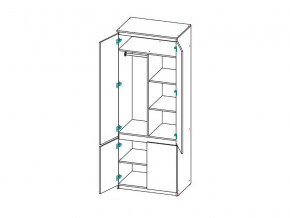 Шкаф 2-х дверный с перегородкой СГ Модерн в Миньяре - minyar.mebel74.com | фото 2