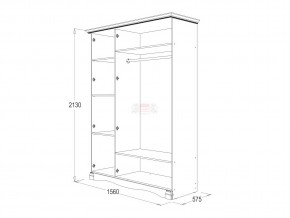 Шкаф 3-х дверный для одежды и белья Ольга 1н в Миньяре - minyar.mebel74.com | фото 2