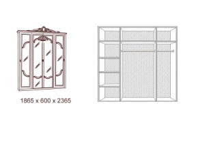 Шкаф 4-х дверный с зеркалами Диана беж в Миньяре - minyar.mebel74.com | фото 2