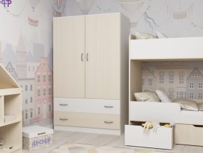 Шкаф двухстворчатый белый-дуб молочный в Миньяре - minyar.mebel74.com | фото