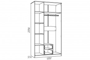 Шкаф комбинированный Акварель НМ 013.08-01 М1 Капучино в Миньяре - minyar.mebel74.com | фото 2