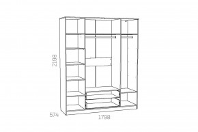 Шкаф комбинированный Оливия НМ 011.84 Х в Миньяре - minyar.mebel74.com | фото 3