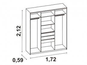 Шкаф-купе 012 трехдверный венге/дуб белфорт в Миньяре - minyar.mebel74.com | фото 2