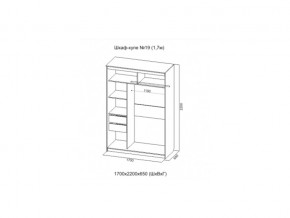 Шкаф-купе №19 анкор светлый 1700 мм в Миньяре - minyar.mebel74.com | фото 2