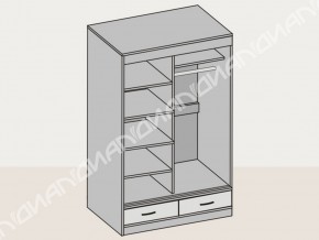 Шкаф-купе 2 двери, ящики 008 венге/дуб белфорт в Миньяре - minyar.mebel74.com | фото 2