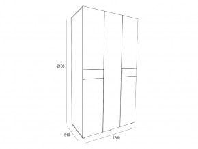 Шкаф трехдверный 1200 Лотос с зеркалом Бетон серый в Миньяре - minyar.mebel74.com | фото 2