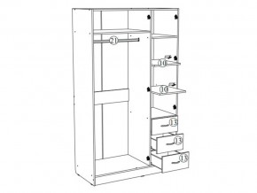 Шкаф трехстворчатый Лофт белый в Миньяре - minyar.mebel74.com | фото 3