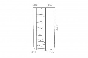 Шкаф угловой Оливия НМ 014.11 Х левый в Миньяре - minyar.mebel74.com | фото 3