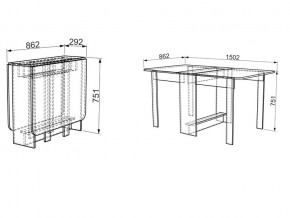 Стол-книжка ПВХ Мебельсон дуб сонома в Миньяре - minyar.mebel74.com | фото 2