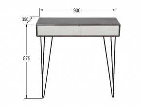 Стол-консоль Телфорд Серый бетон/белый бетон в Миньяре - minyar.mebel74.com | фото 2