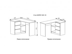 Стол Мори МС-16/2 УНИ Графит в Миньяре - minyar.mebel74.com | фото 2