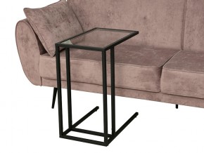 Стол приставной Скандик 42.24 со стеклом металл черный в Миньяре - minyar.mebel74.com | фото 2