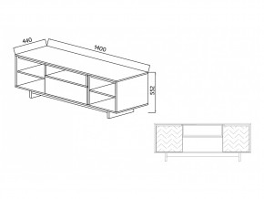 Тумба для ТВА Moderno-1400 Ф1 в Миньяре - minyar.mebel74.com | фото 2