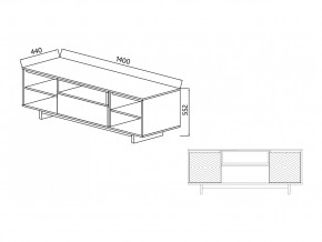 Тумба для ТВА Moderno-1400 Ф4 в Миньяре - minyar.mebel74.com | фото 4