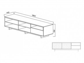 Тумба для ТВА Moderno-1800 В-1 Ф1 в Миньяре - minyar.mebel74.com | фото 2