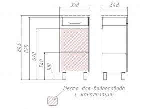 Тумба под умывальник Andrea 40 3D без ящика в Миньяре - minyar.mebel74.com | фото 3