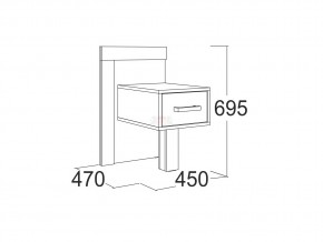 Тумба прикроватная Ольга 19 в Миньяре - minyar.mebel74.com | фото 2