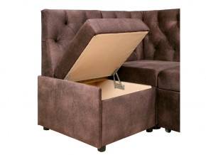 Угловой диван Призма каретная стяжка коричневый с коробами в Миньяре - minyar.mebel74.com | фото 3
